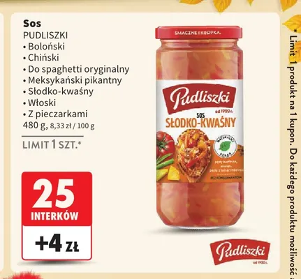 Sos boloński Pudliszki promocja w Intermarche