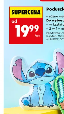 Poduszka w kształcie postaci Stitch Disney promocja w Biedronka