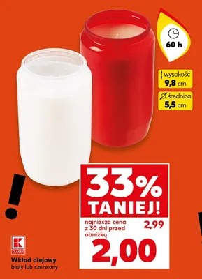 Wkład olejowy biały lub czerwony promocja w Kaufland