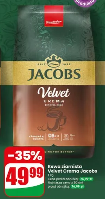 Kawa ziarnista Jacobs Velvet Crema promocja w Dino