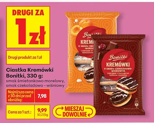 Ciastka kremówki o smaku śmietankowo-morelowym promocja w Biedronka