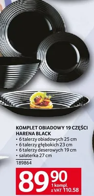 KOMPLET OBIADOWY 19 CZĘŚCI LORENA BLACK promocja w Selgros
