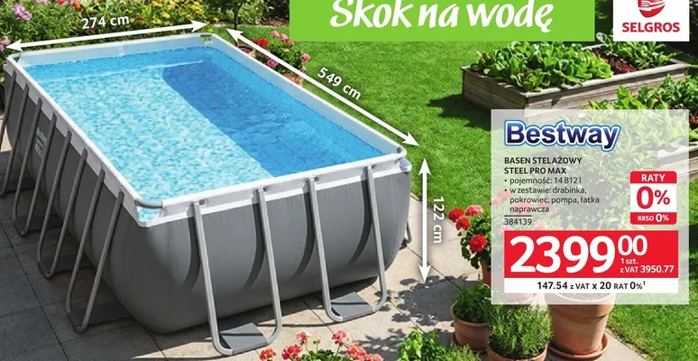 Basen stelażowy Steel Pro Max Bestway promocja w Selgros