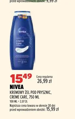 Kremowy żel pod prysznic Nivea Creme Care promocja w Drogerie Natura