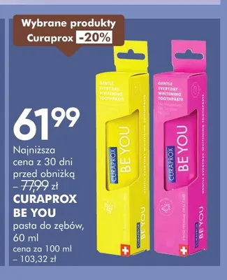 Pasta do zębów Curaprox Be You promocja w Super-Pharm