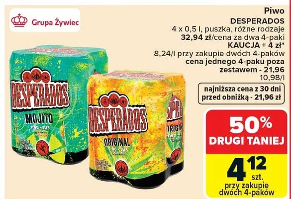 Piwo Desperados promocja w Carrefour Market