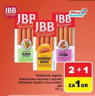 Kiełbaski z szynki JBB Bałdyga promocja w Carrefour