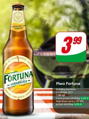 Piwo Fortuna Mirabelka promocja w Dino