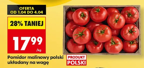 Pomidor malinowy polski układany na wagę promocja w Biedronka