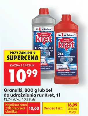 Granulki do udrożniania rur promocja w Biedronka