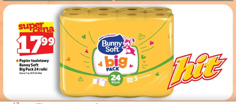 Papier toaletowy Bunny Soft Big Pack 24-pak promocja w TOPAZ