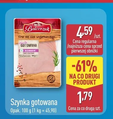 Szynka gotowana Balcerzak promocja w Aldi