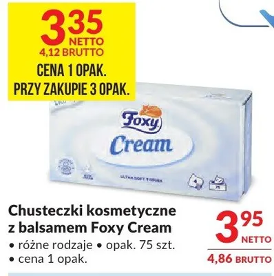 Chusteczki kosmetyczne z balsamem Foxy Cream promocja w Makro
