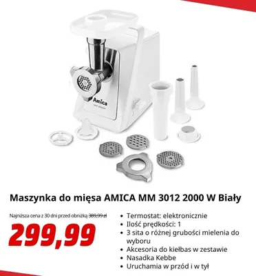 Maszynka do mięsa Amica MM 3012 promocja w Media Markt