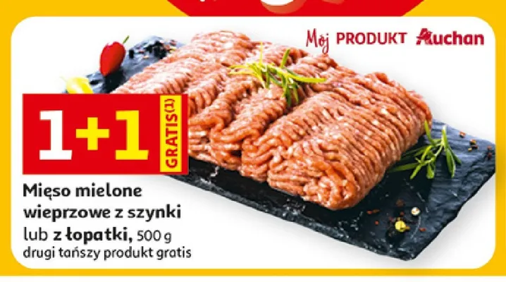 Mięso mielone wieprzowe z łopatki Mój Produkt Auchan promocja w Auchan