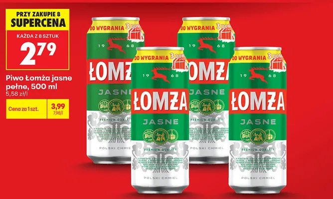 Piwo Łomża promocja w Biedronka