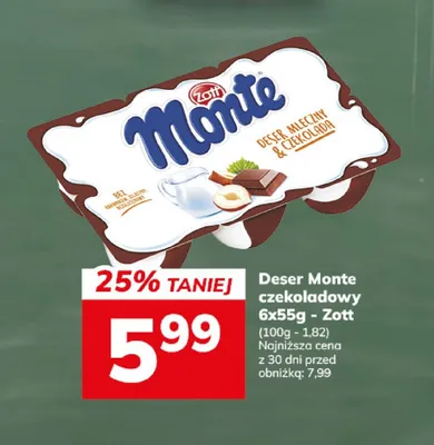 Deser Monte czekoladowy 6-pak promocja w Hitpol