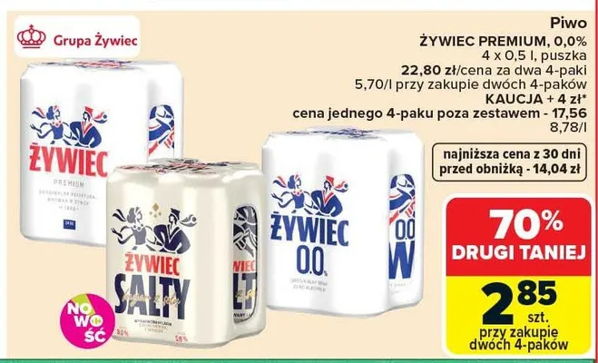 Piwo Premium 0,0% promocja w Carrefour Market