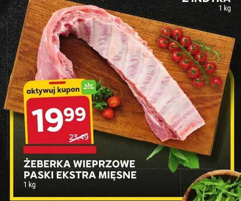 Żeberka wieprzowe paski ekstra mięsne promocja w Stokrotka