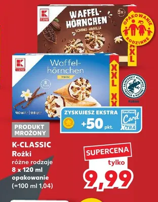 Lody rożki K-Classic promocja w Kaufland