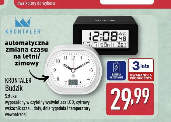 Budzik KRONTALER promocja w Aldi