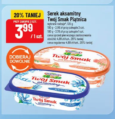Serek aksamitny Twój Smak z łososiem Piątnica promocja w POLOmarket