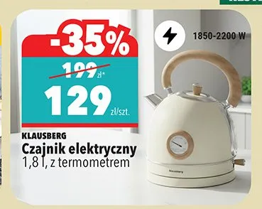 Czajnik elektryczny 1,8 l, z termometrem promocja w Biedronka