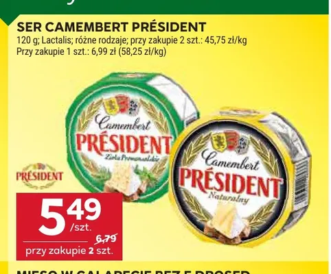 Ser camembert naturalny Président promocja w Stokrotka