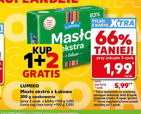 Masło ekstra z Łukowa Lumiko promocja w Kaufland