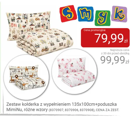 Zestaw kołderka z wypełnieniem 135x100 cm + poduszka MimiNu promocja w Smyk