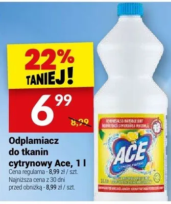Odplamiacz do tkanin cytrynowy Ace promocja w Twój Market