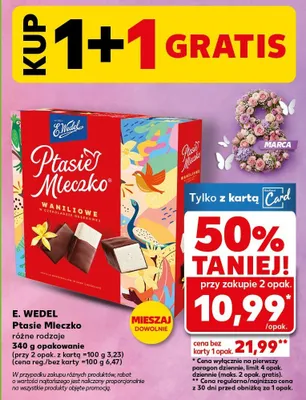 Ptasie Mleczko waniliowe, różne rodzaje E. Wedel promocja w Kaufland