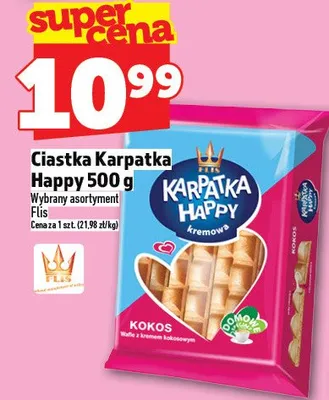 Ciastka Karpatka Happy 500g promocja w TOPAZ