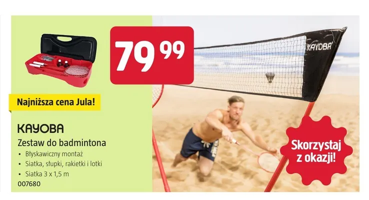 Zestaw do badmintona Kayoba promocja w Jula