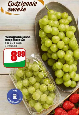 Winogrona jasne bezpestkowe promocja w Dino
