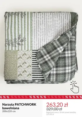 Narzuta patchwork bawełniana 200x220 cm promocja w Homla
