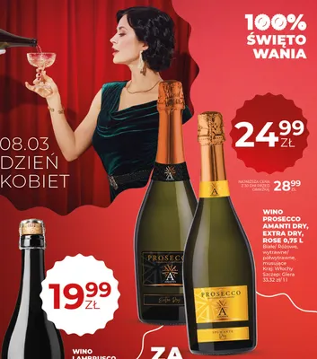 Wino Lambrusco 0,75l czerwone, półsłodkie, musujące promocja w Duży Ben