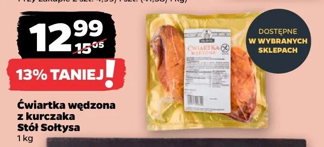 Ćwiartka wędzona z kurczaka Stół Sołtysa promocja w Netto