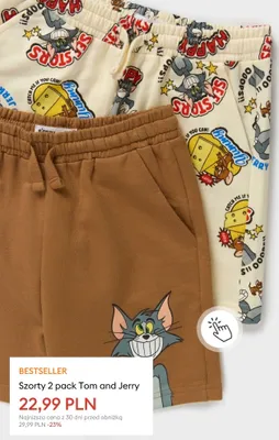 Szorty dziecięce 2-pak Tom and Jerry Sinsay promocja w Sinsay