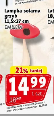 Lampka solarna grzyb EM&EM promocja w Prim Market