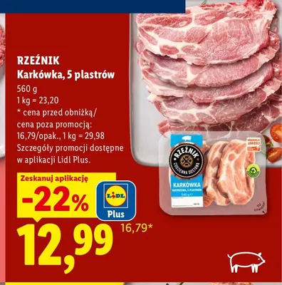 Karkówka wieprzowa w plastrach Rzeźnik promocja w Lidl