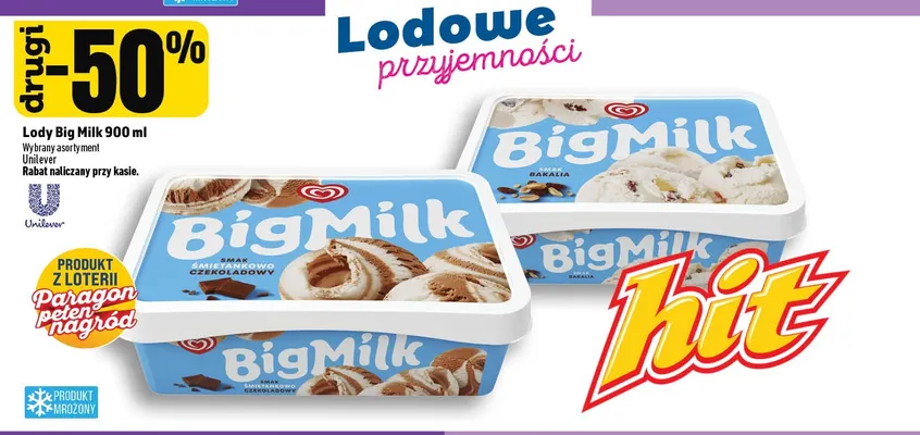 Lody Big Milk bakalia promocja w TOPAZ