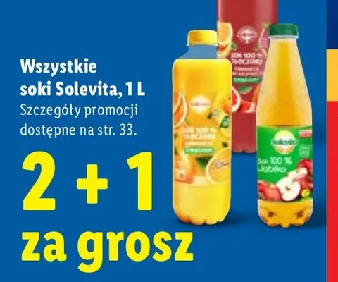 Sok jabłkowy tłoczony Solevita 100% promocja w Lidl
