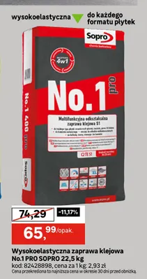 Wysokoelastyczna zaprawa klejowa No.1 Pro Sopro promocja w Leroy Merlin
