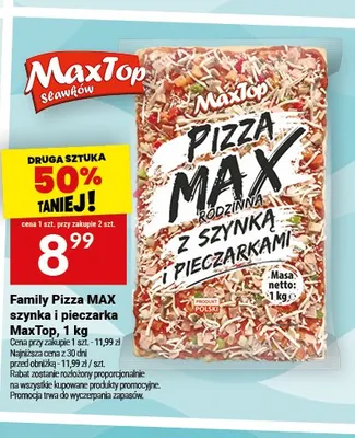 Family Pizza MAX z szynką i pieczarkami MaxTop promocja w Twój Market