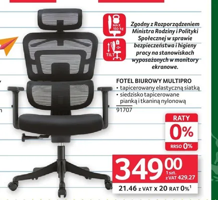 Fotel biurowy Multipro promocja w Selgros