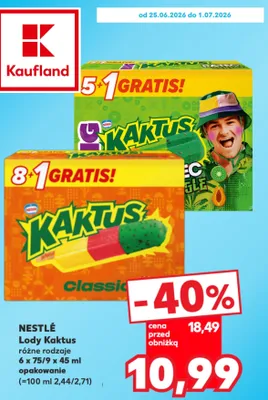 Lody Kaktus Patec Jungle 6-pak 75 ml Nestlé promocja w Kaufland