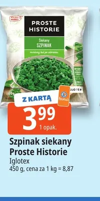 Szpinak siekany Proste Historie promocja w Leclerc