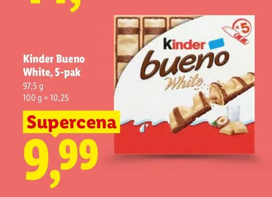 Kinder Bueno White 5-pak promocja w Lidl