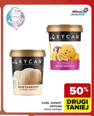 Sorbet Grycan mango-marakuja promocja w Carrefour Market
